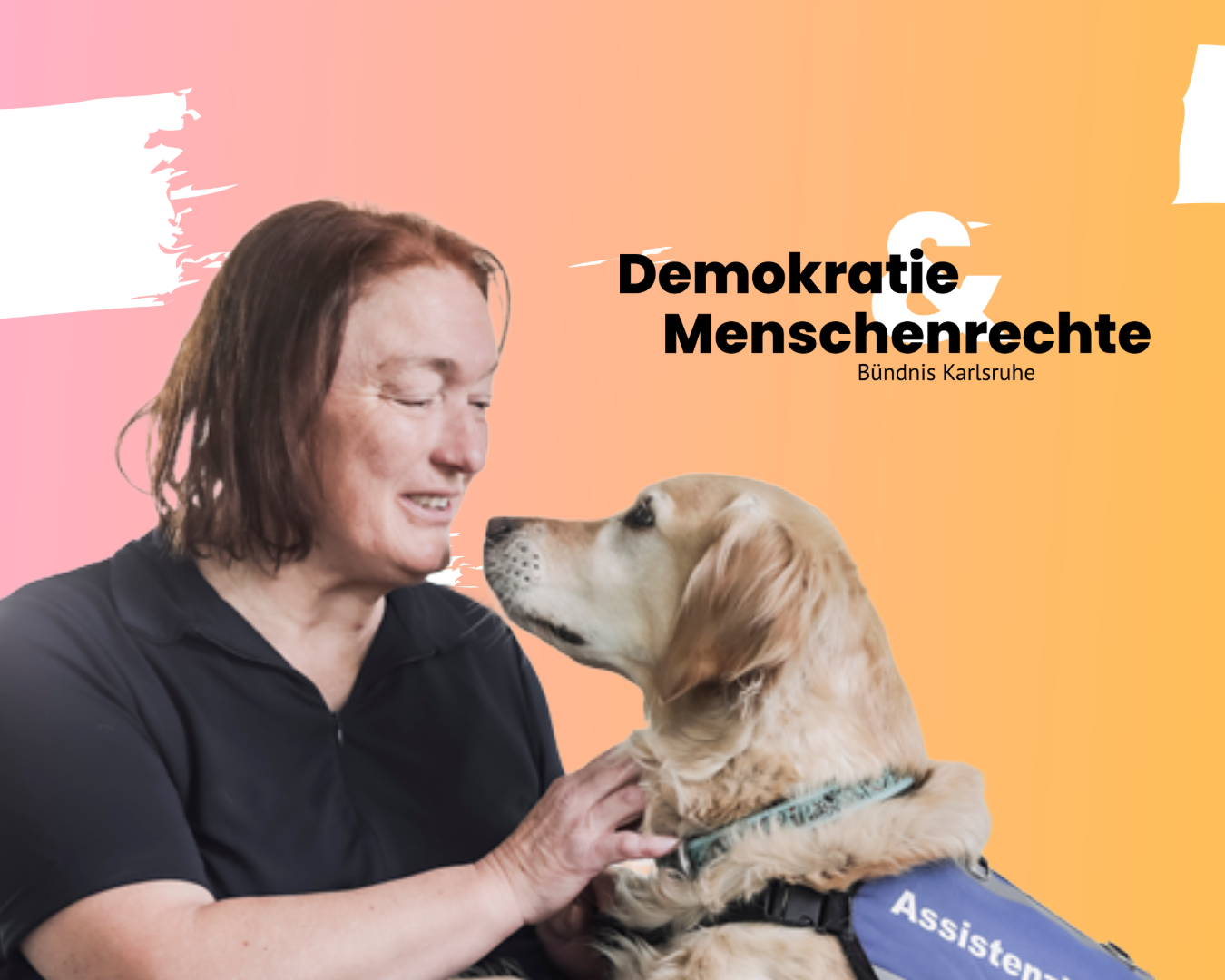 Ulrike Wernert mit ihrem Assistenzhund Edda
